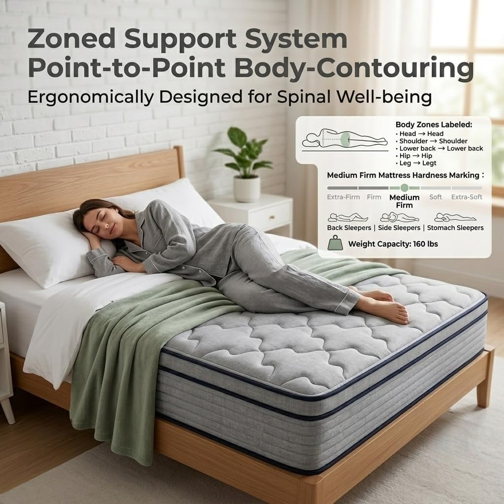 10 Inch Medium Firm Twin Hybrid Mattress