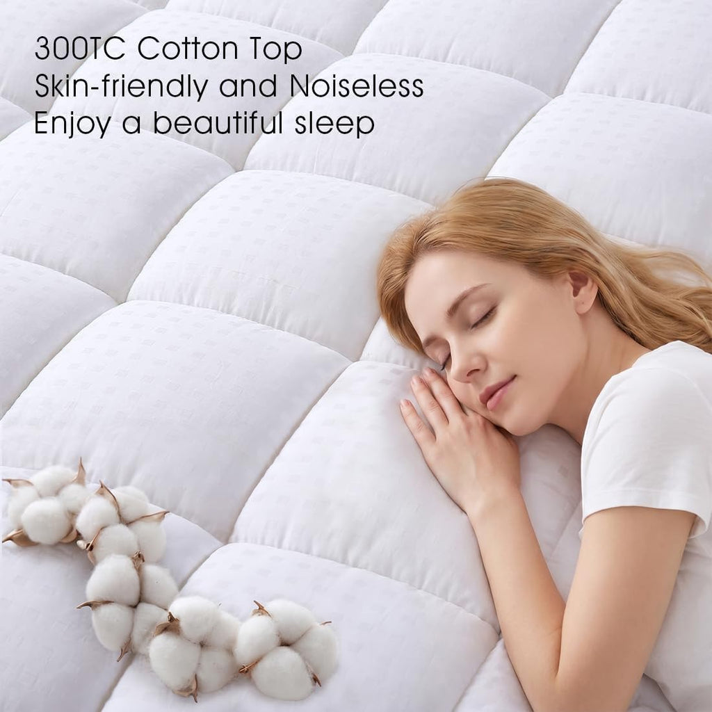 Cotton Pillow Top Queen Mattress Pad