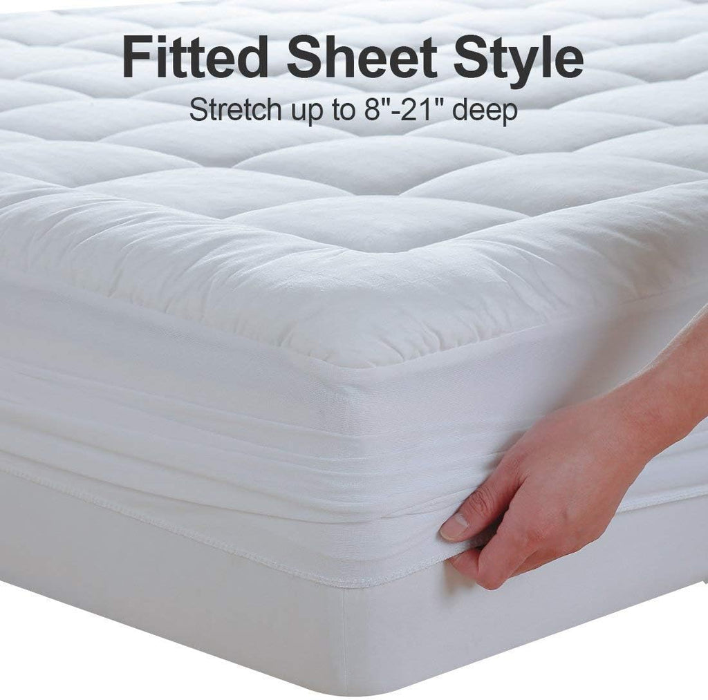 Cotton Pillow Top Queen Mattress Pad