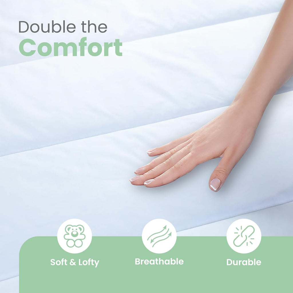 Poly Cotton Quilted King Mattress Pad