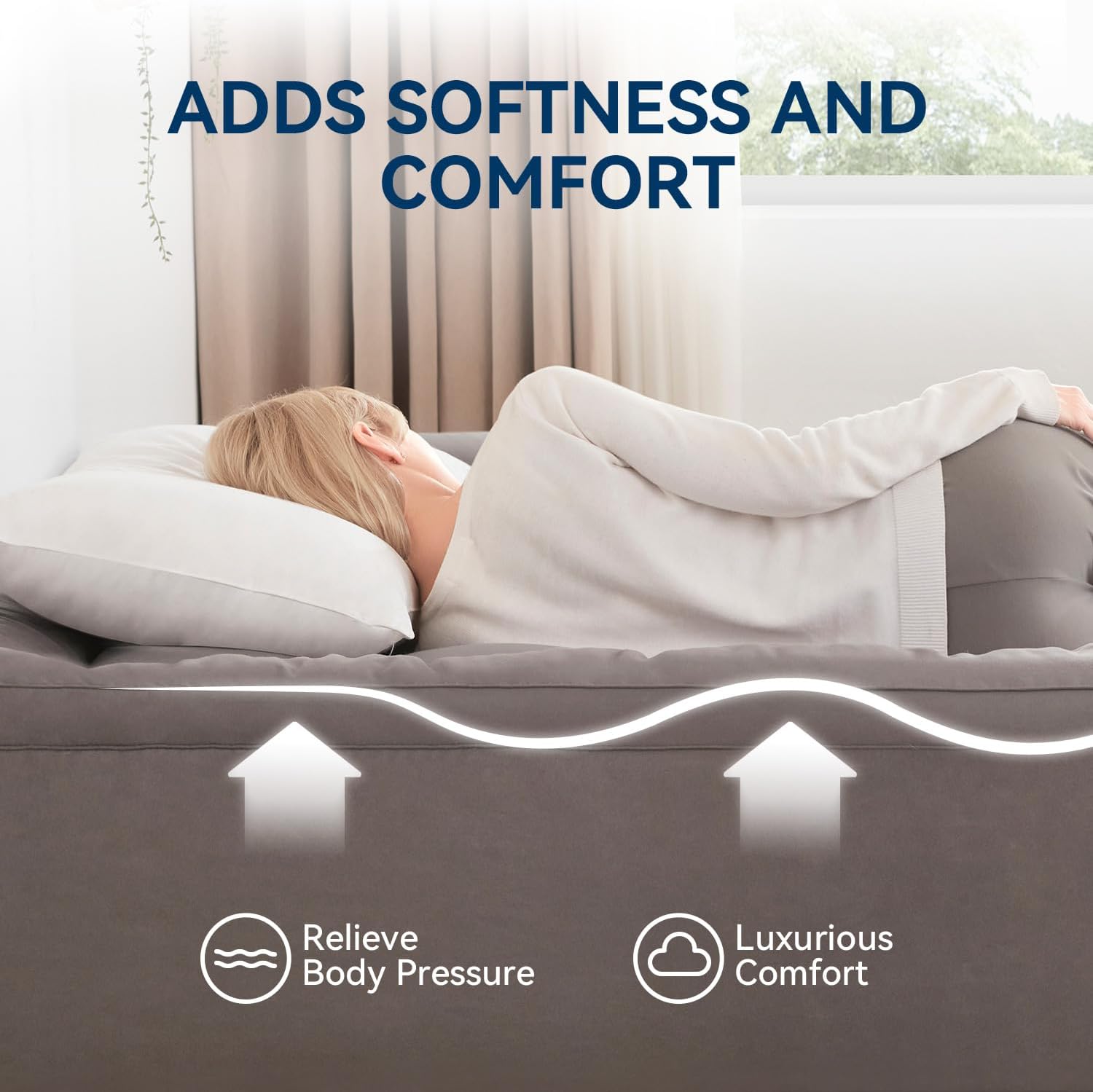 5 Inch Dual Layer Queen Mattress Topper