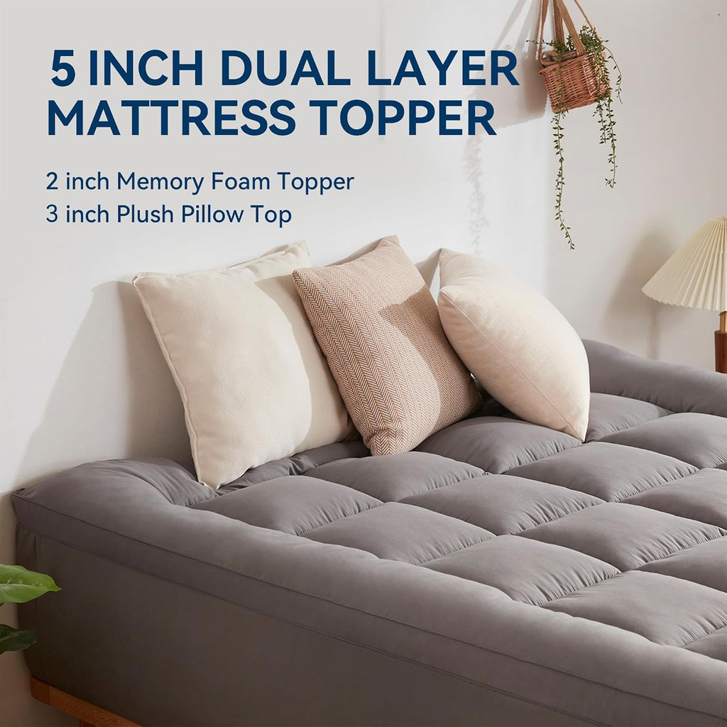 5 Inch Dual Layer Queen Mattress Topper