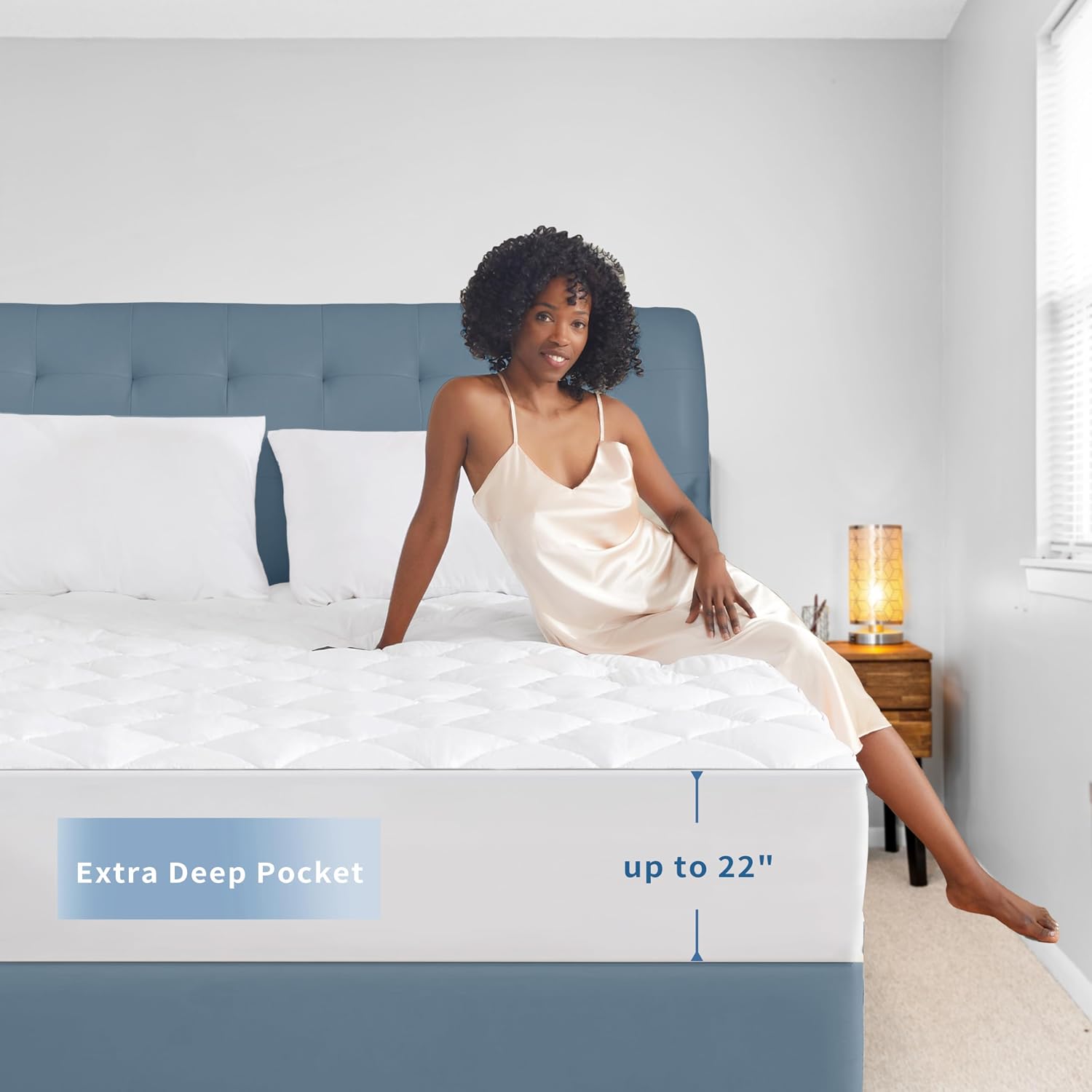 Cotton Quilted Deep Pocket Queen Mattress Pad