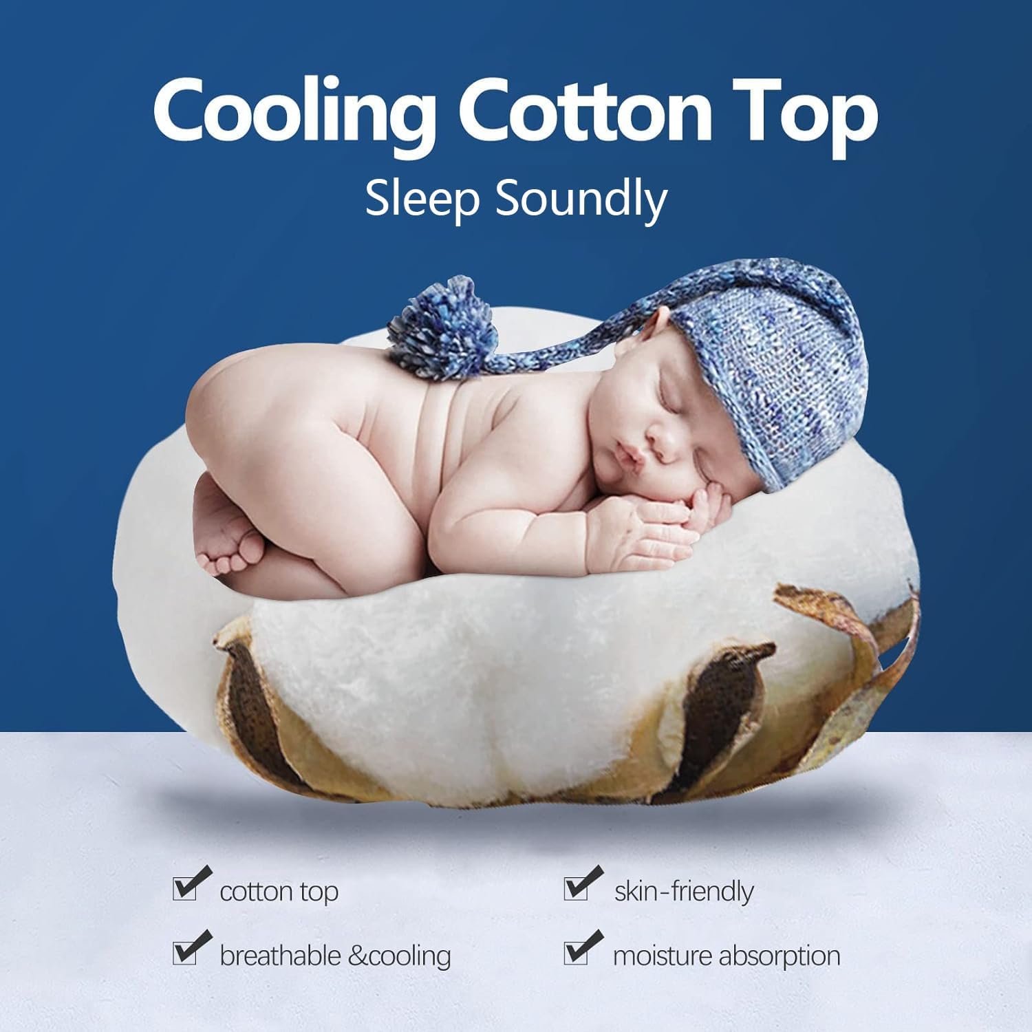 Cotton Extra Thick Cooling Queen Topper