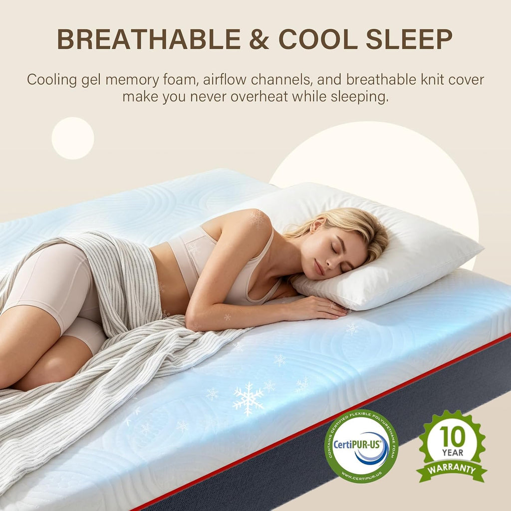 12 Inch Cooling Gel Twin Hybrid Mattress