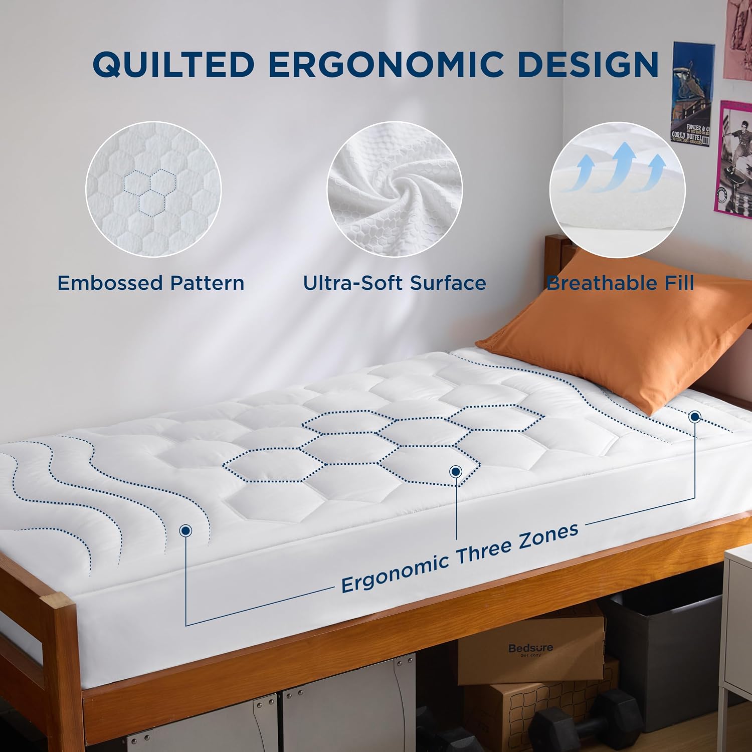 Twin XL Quilted Deep Pocket Mattress Pad