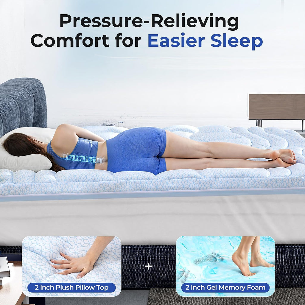 4 Inch Dual Layer King Mattress Topper