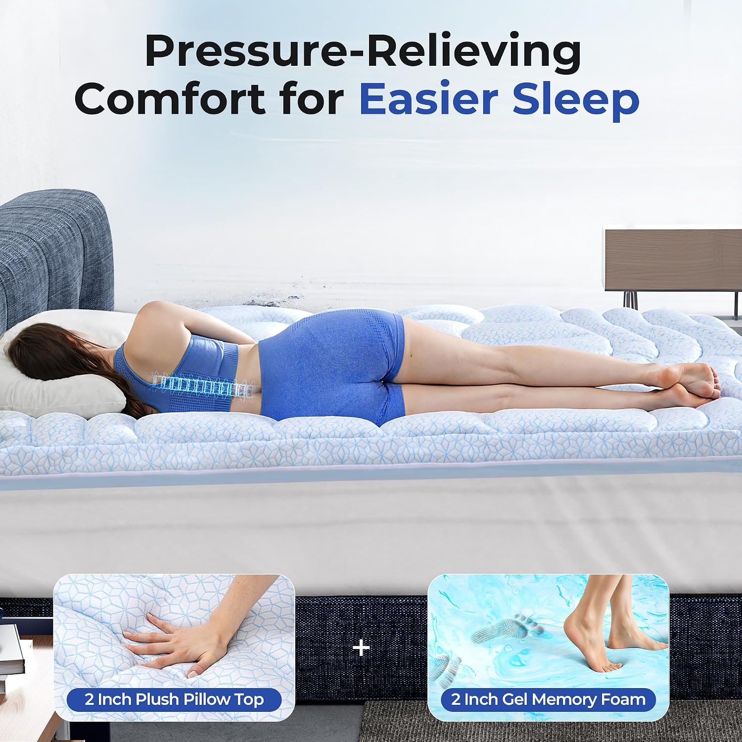 4 Inch Dual Layer King Mattress Topper