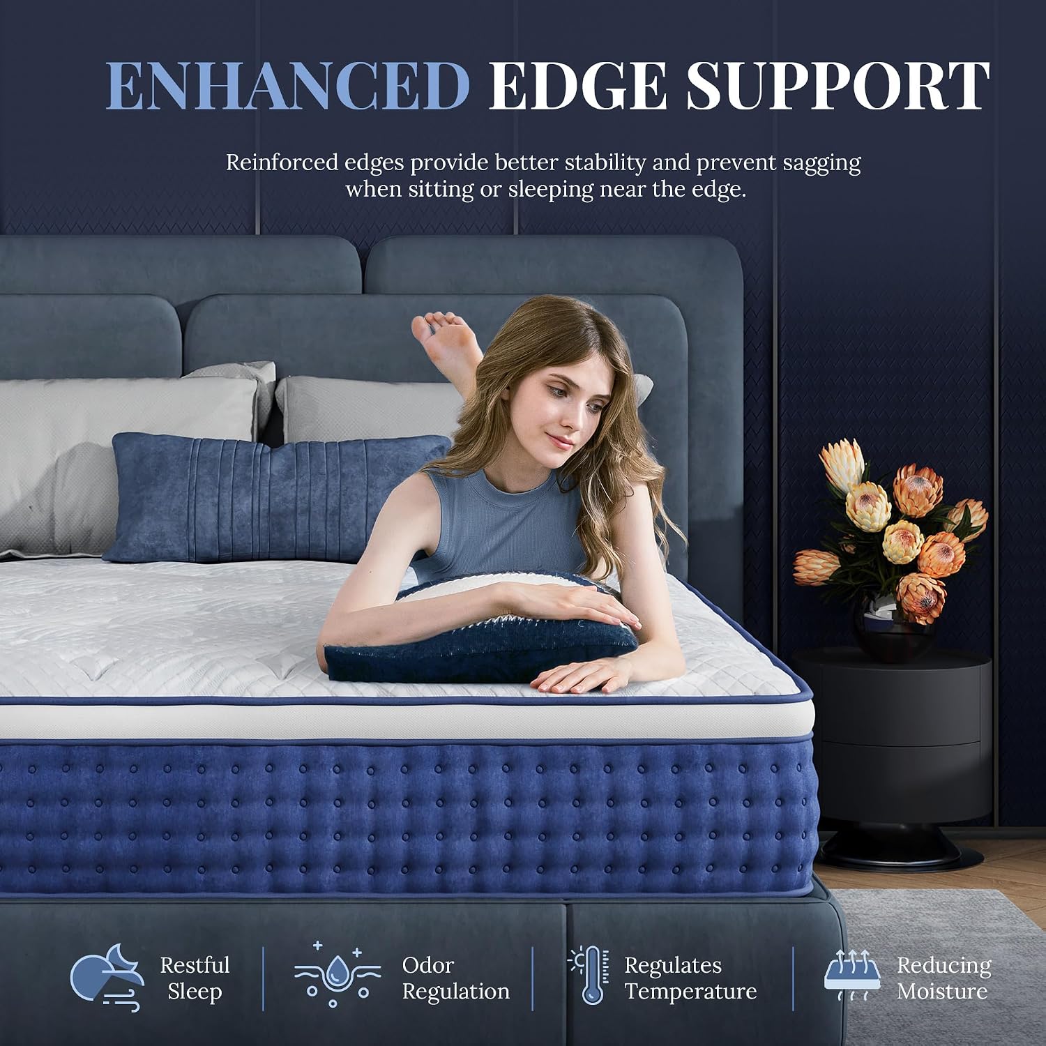 12 Inch Medium Twin Hybrid Spring Mattress