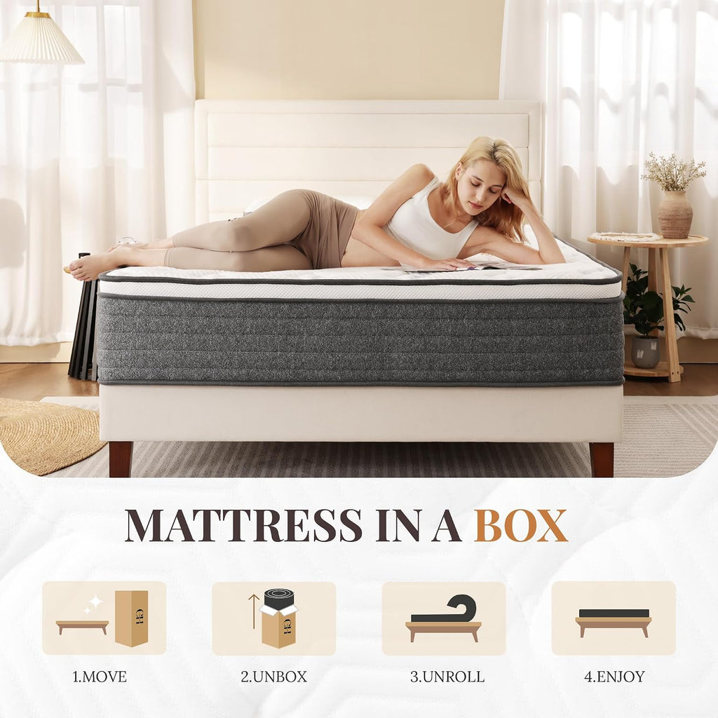 10 Inch Medium Queen Hybrid Mattress