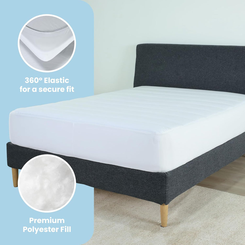 Poly Cotton Quilted King Mattress Pad