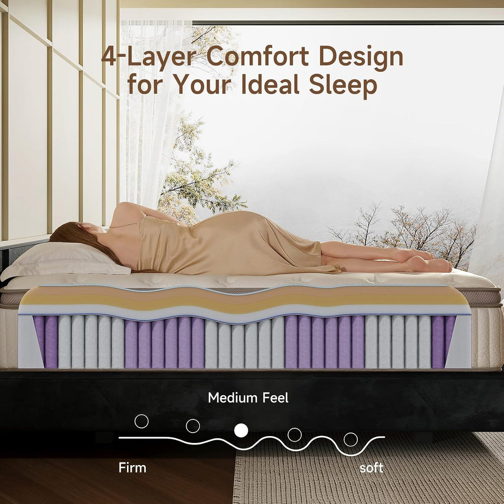 12 Inch Medium Firm Queen Hybrid Mattress