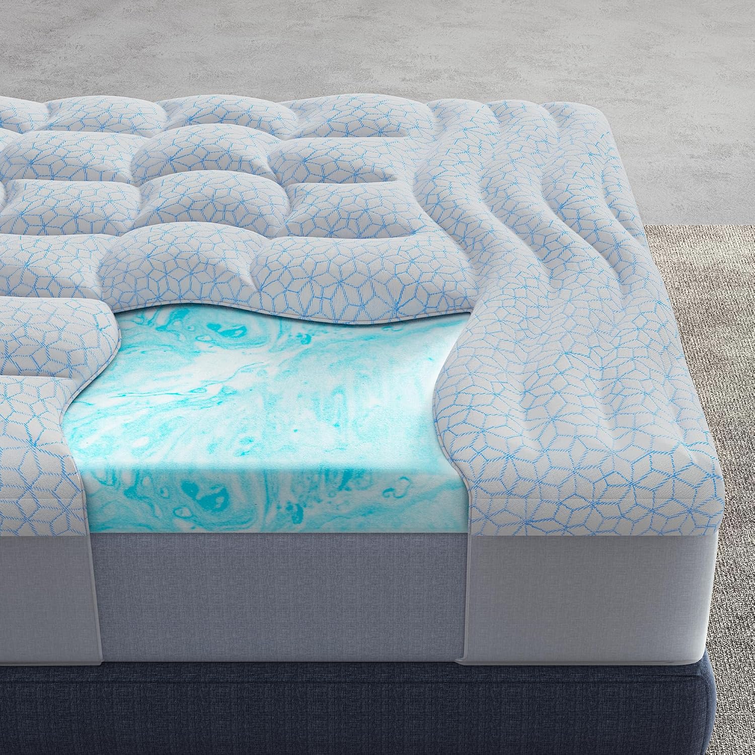 4 Inch Dual Layer King Mattress Topper